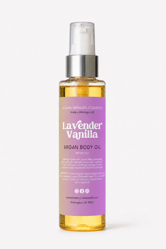 Natural Argan Body Oil, Lavender Vanilla